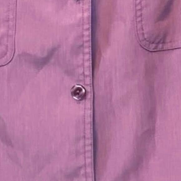 Only Necessities Women’s Purple Shimmer Roll-Sleeve Button-Up Blouse 16W VINTAGE - Picture 3 of 6